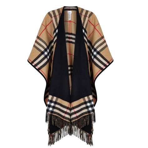 burberry check capes|Check Label Wool Blend Cape in Black .